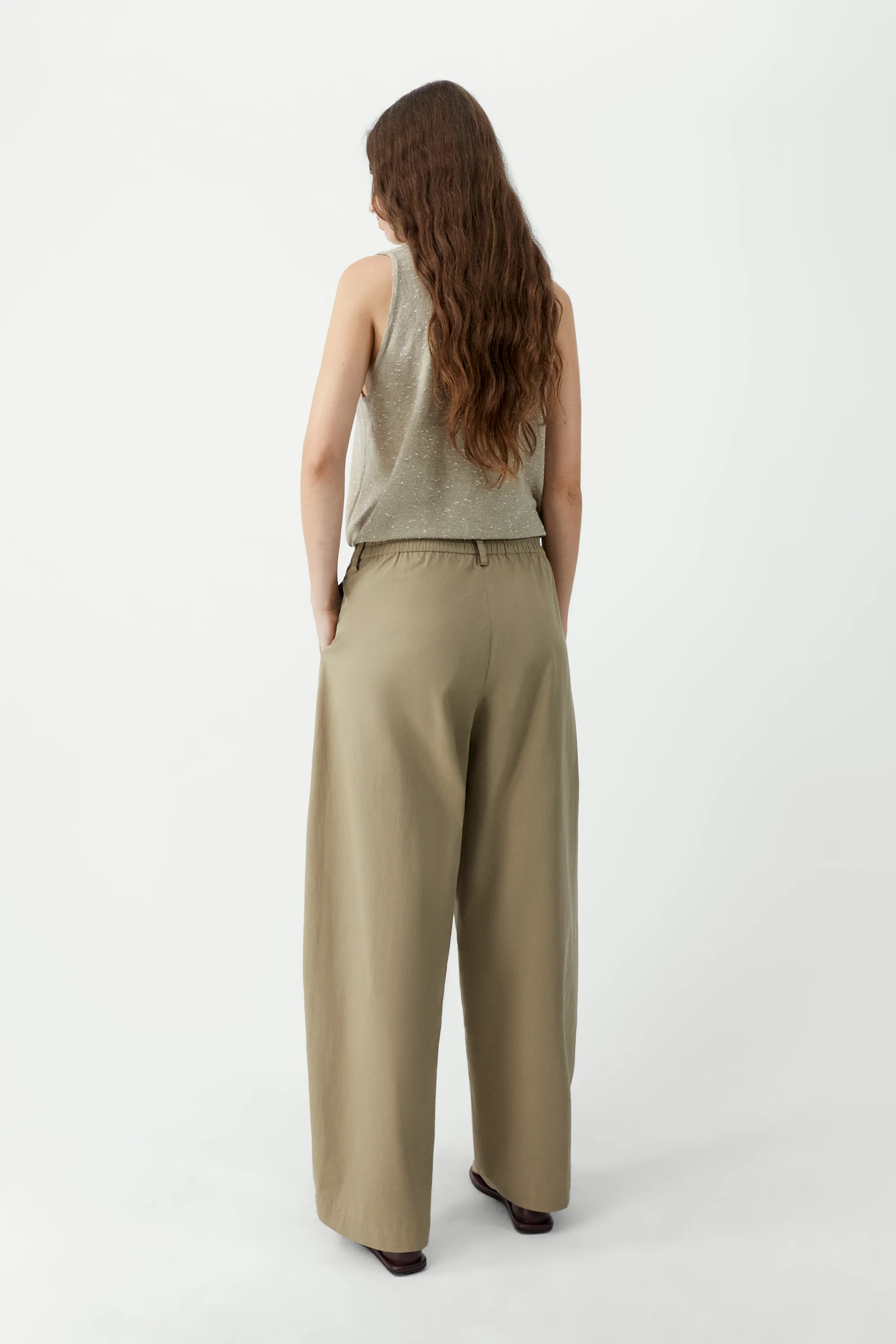 COTTON CURVED PANTS - Image 3