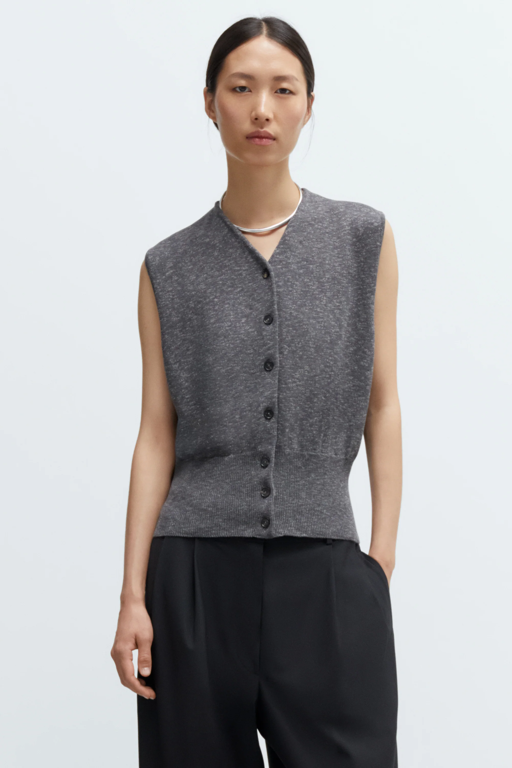 FLECKED COTTON WAISTCOAT - Image 2