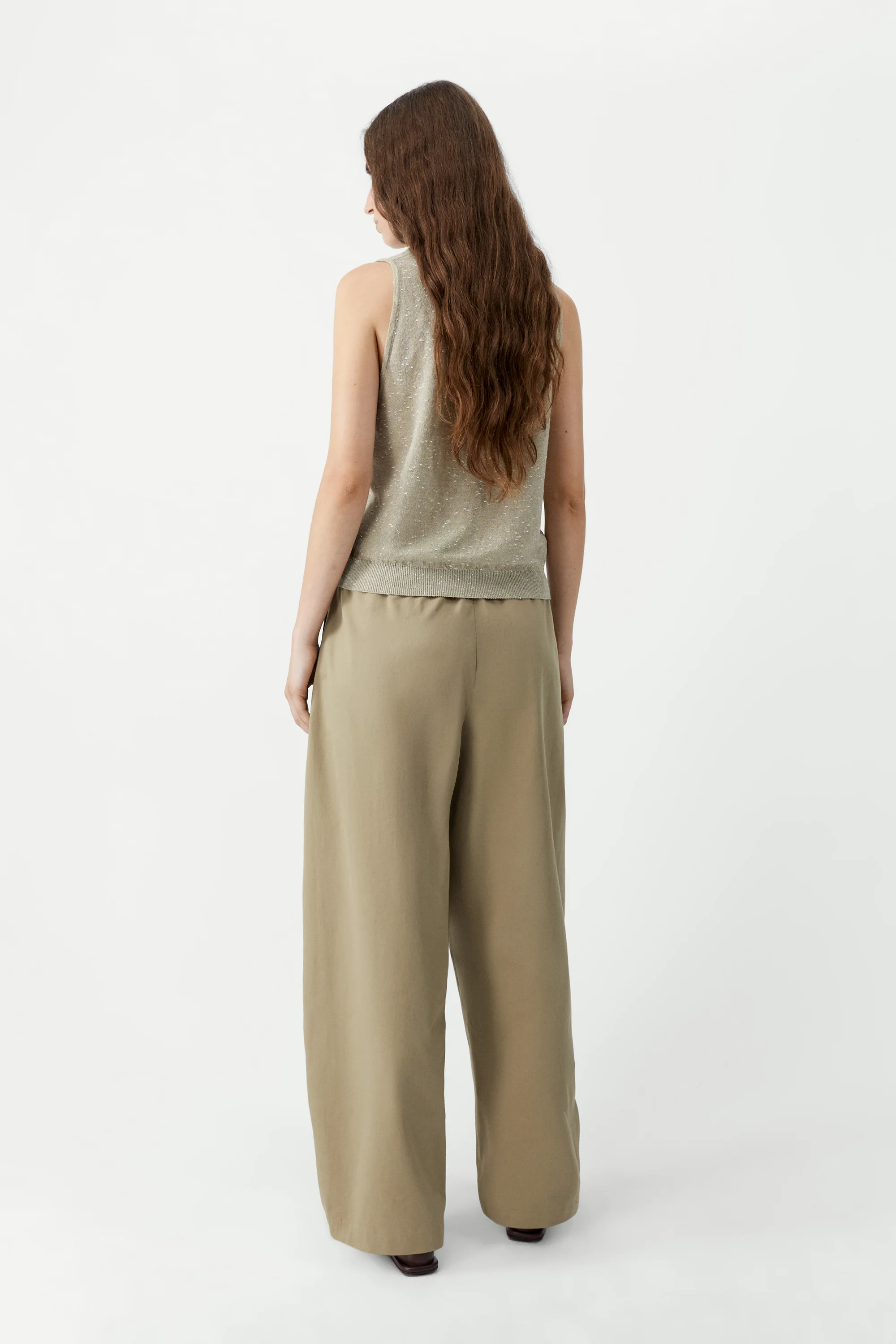 LINEN & COTTON FLECKED TANK TOP - Image 3