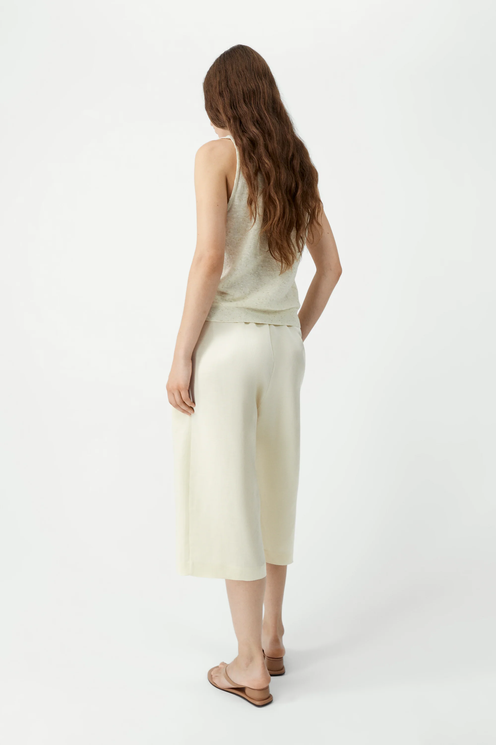 LINEN & COTTON FLECKED TANK TOP - Image 3