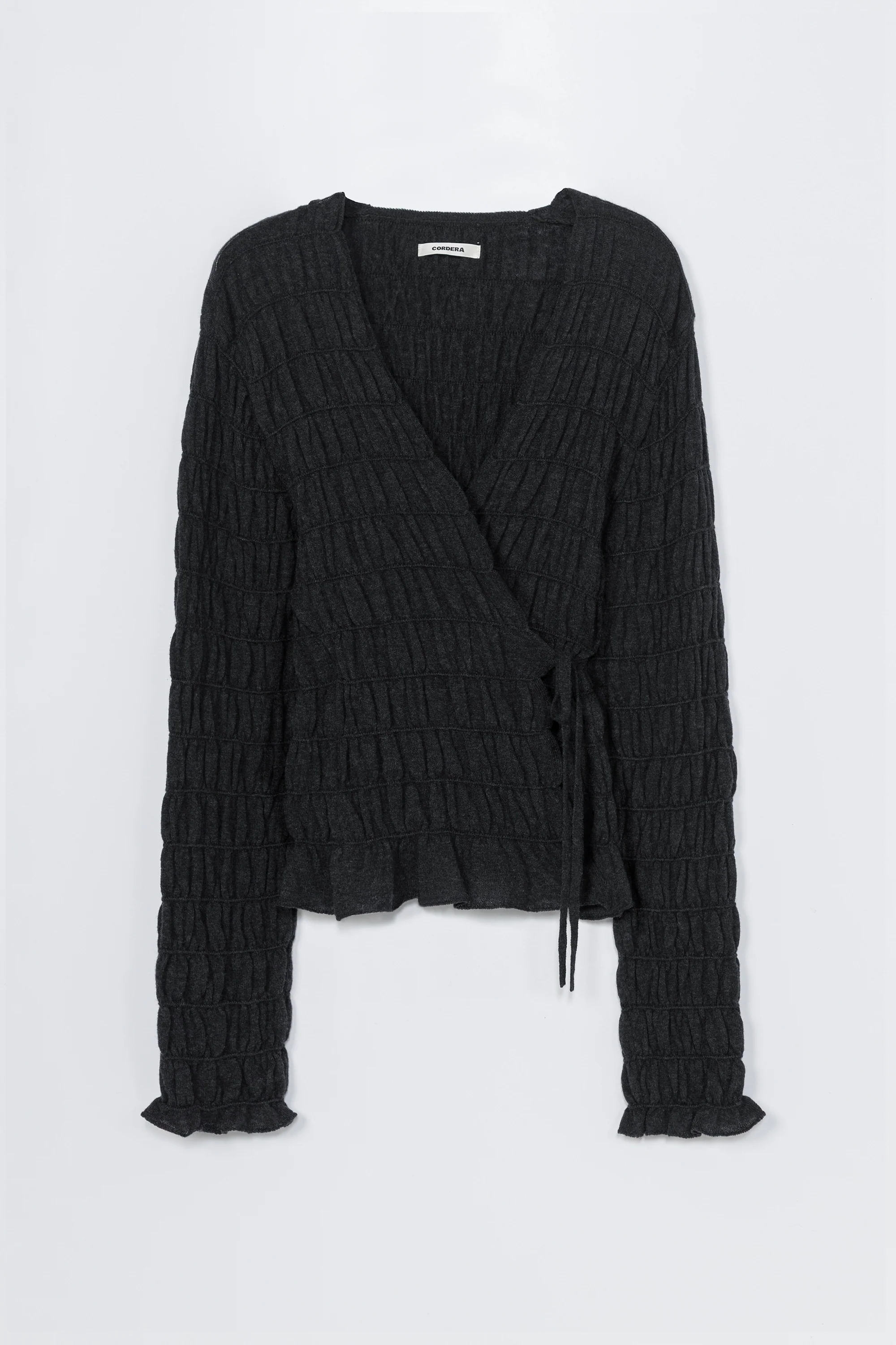 MERINO WOOL GATHERED CARDIGAN - Image 4
