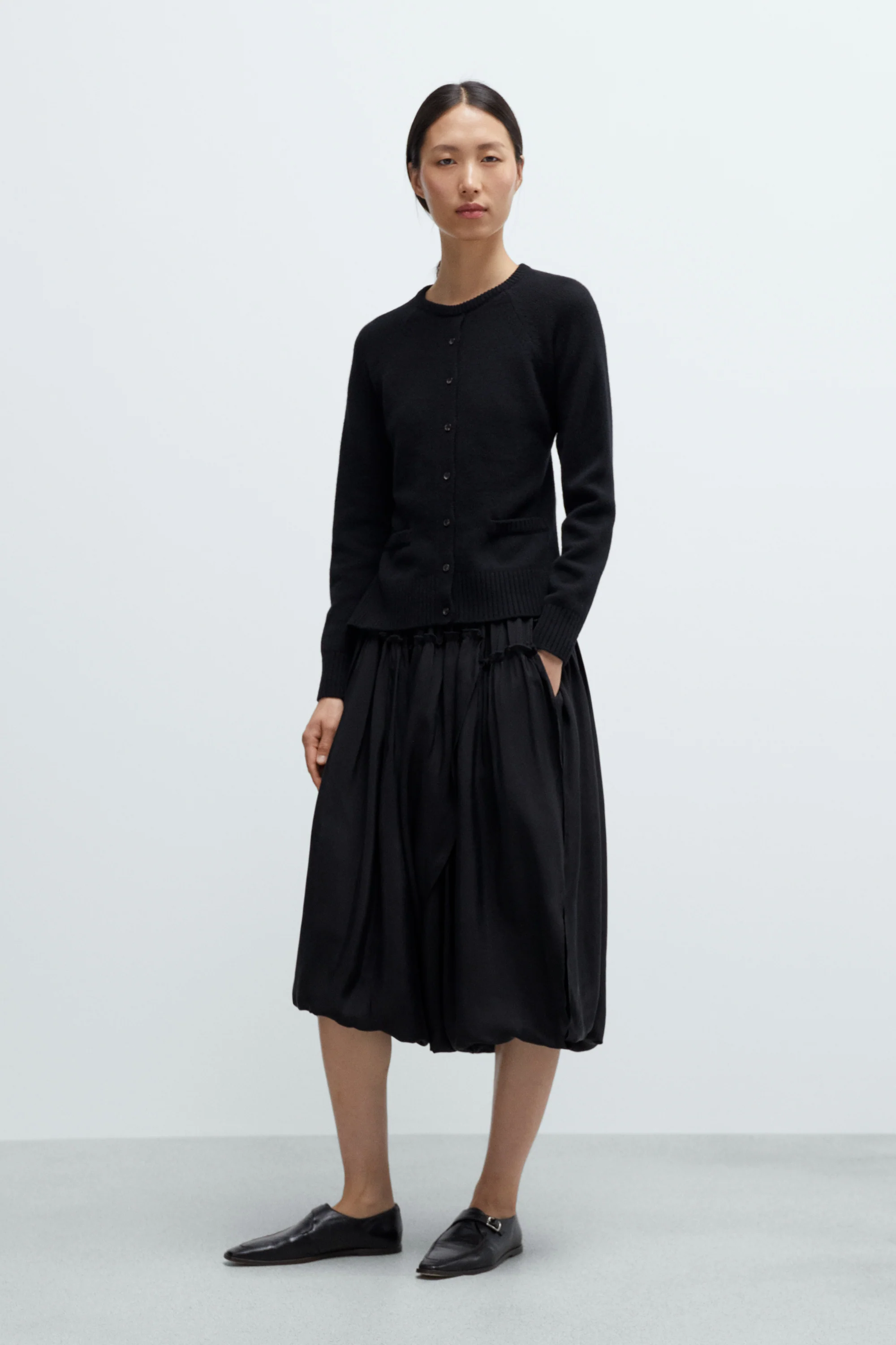 MERINO WOOL OPEN-BACK CARDIGAN