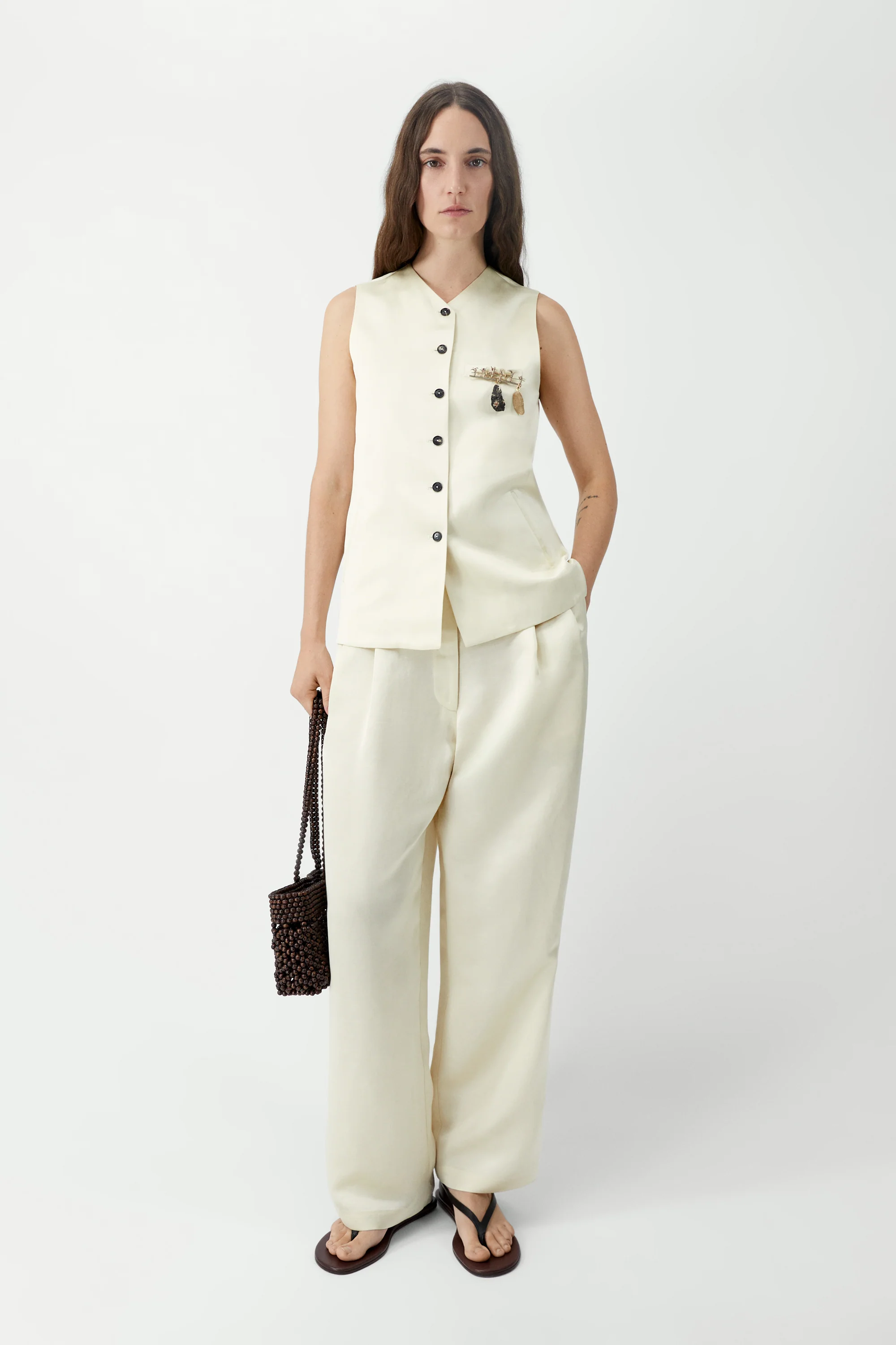 SATIN TAILORED VEST